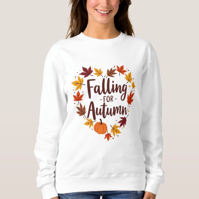 Faller för höstens hjärtpumpa t shirt (Framsida)