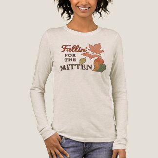 FALLER IN I MITTEN MICHIGAN FALL KORTÄRMAD TRÖJA