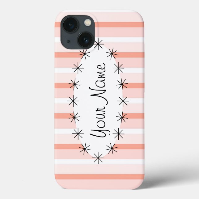 Fallet Coral Rand oval star "Namn" iPad (Baksida)