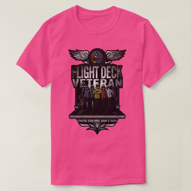 Fallet Deck Veteran i Färg Dont Springa T Shirt (Design framsida)