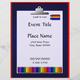 Fallflygare för skollärare Crayon Design Reklamblad