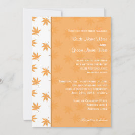 Fallgrafik, löv av gult, bröllopsinbjudningar inbjudningar