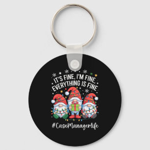 Fallhanterare Gnome Allt Är Bra Roligt Jul Nyckelring