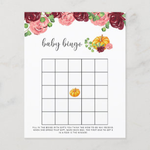 Fallhöst pumpa baby shower bingo spel