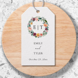 Fallhösten Ro Flower Blommigt Utandning Bröllop Presentetikett