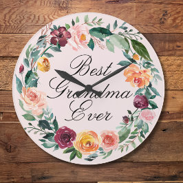 Fallhösten Ro Flower Blommigt WAN Best Grandma Stor Klocka