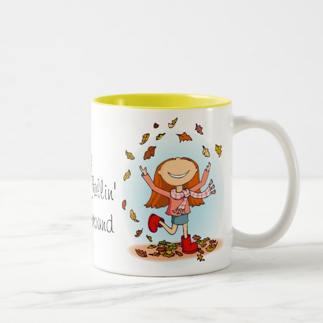 "Fallin omkring!", Höst-/nedgångmugg Två-Tonad Mugg (Höger)