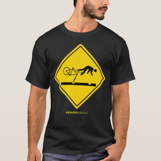 Falling bicyclists ahead caution sign funny cyclin t shirt