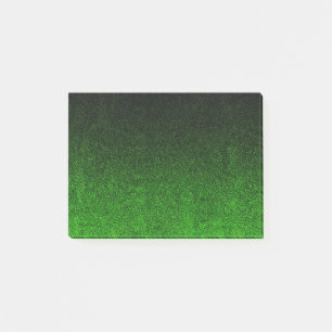 Falling Black & Grönt Glitter-övertoning Post-it Block