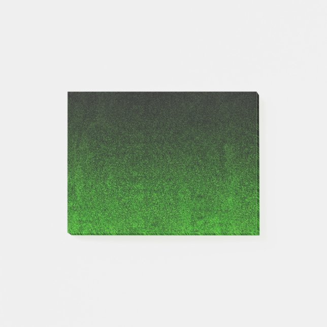 Falling Black & Grönt Glitter-övertoning Post-it Block (Framsida)