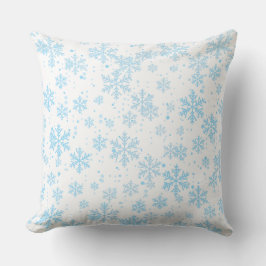 Falling Blue Snowflakes Kudde