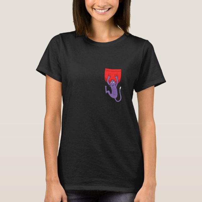 Falling Cat Pocket T Shirt (Framsida)