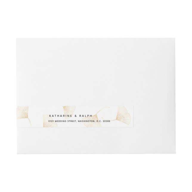 Falling Guld Ginkgo Lövs Wraparound Label Etikettband (Framsidan)