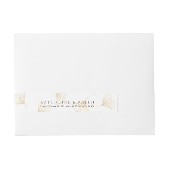 Falling Guld Ginkgo Lövs Wraparound Label Etikettband (Framsidan)