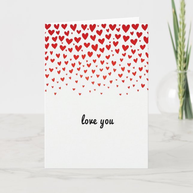 Falling Hearts Love You-kort Kort (Framsida)