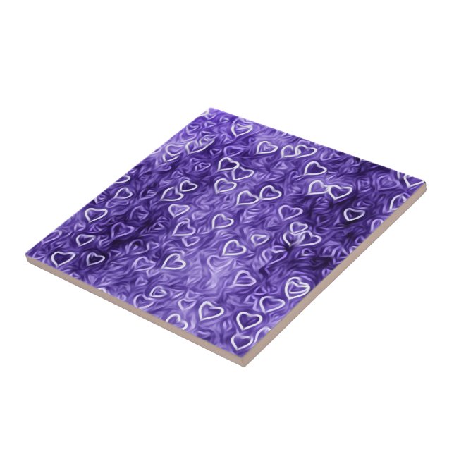 Falling Hearts - Purple Kakelplatta (Sidan)