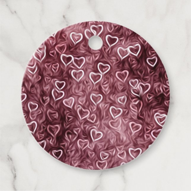 Falling Hearts - Red Gåvor Etiketter (Framsida)