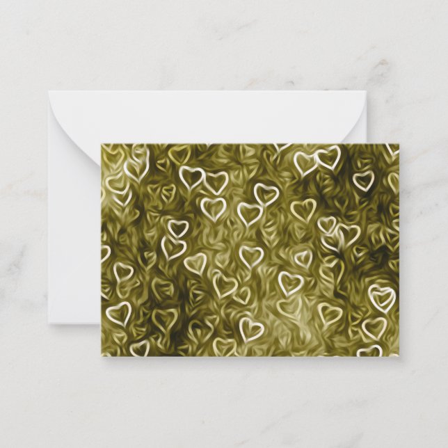 Falling Hearts - Yellow Anteckningskort (Framsida)