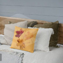 Falling Höst löv Brown and Orange Pillow