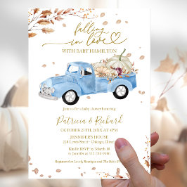 Falling in Love Budget Pojke Baby Shower Inbjudan Flygblad