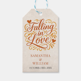 Falling in Love Modern Autumn Wedding  Presentetikett