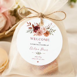 Falling In Love Rustic Floral Burgunder Anpassad Gåvor Etiketter