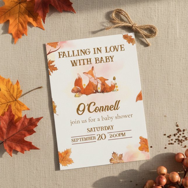 "Falling in Love with Baby" Baby shower invitation Inbjudningar (Skapare uppladdad)