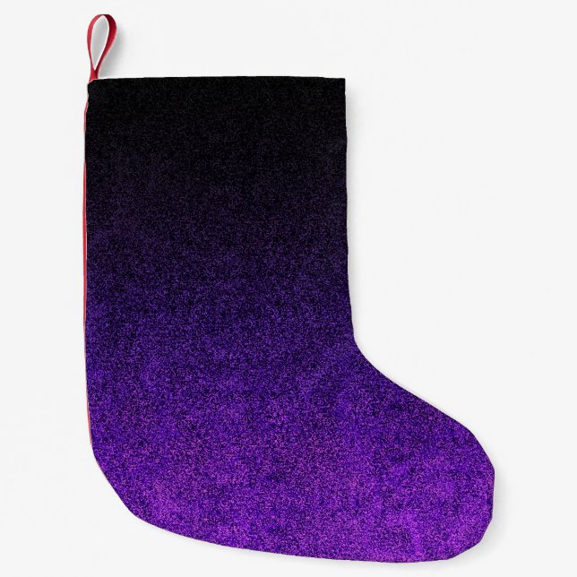 Falling Lila & svart Glitter-övertoning Liten Julstrumpa (Framsidan)