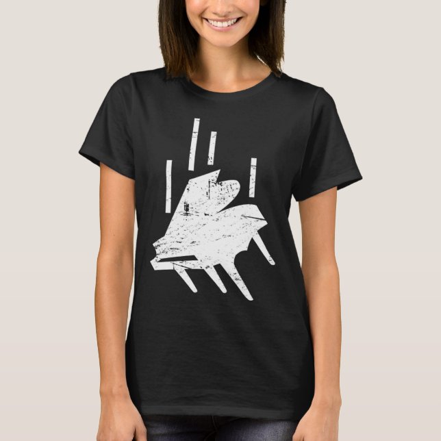 Falling  Piano Lessons Piano Player & Piano Teache T Shirt (Framsida)