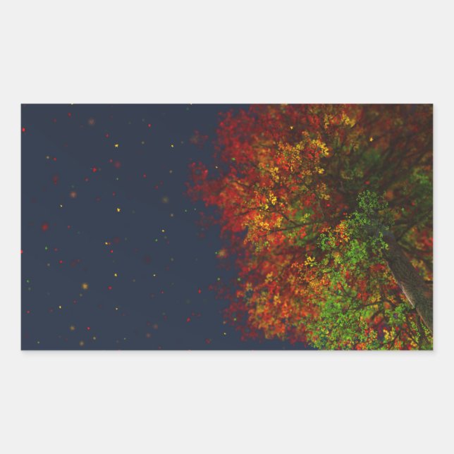 Falling Rainbow Stickers Rektangulärt Klistermärke (Framsida)