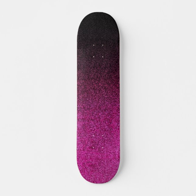 Falling Rosa & svart Glitter-övertoning Skateboard Bräda 21,5 Cm (Framsida)