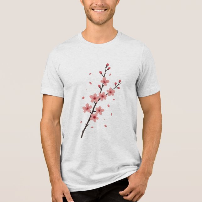 Falling Sakura Blommars T Shirt (Framsida)