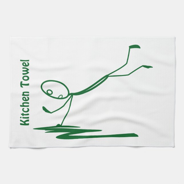 Falling Stickman Kitchen Towel Kökshandduk (Horisontell)