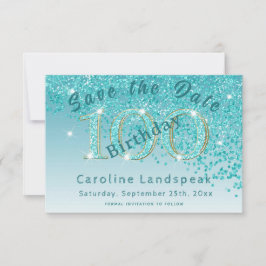 Falling Teal Blue Glitter under 100 Birthday Spara Datumet