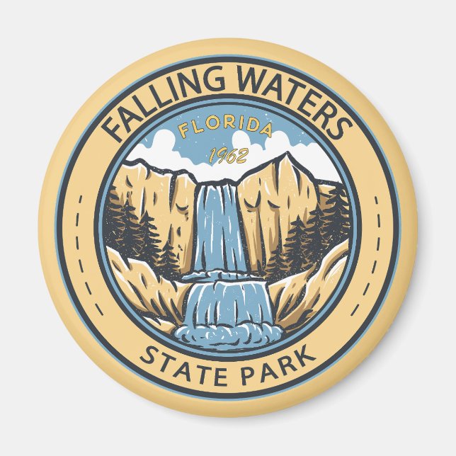 Falling Vatten State Park Florida Badge Magnet (Framsidan)