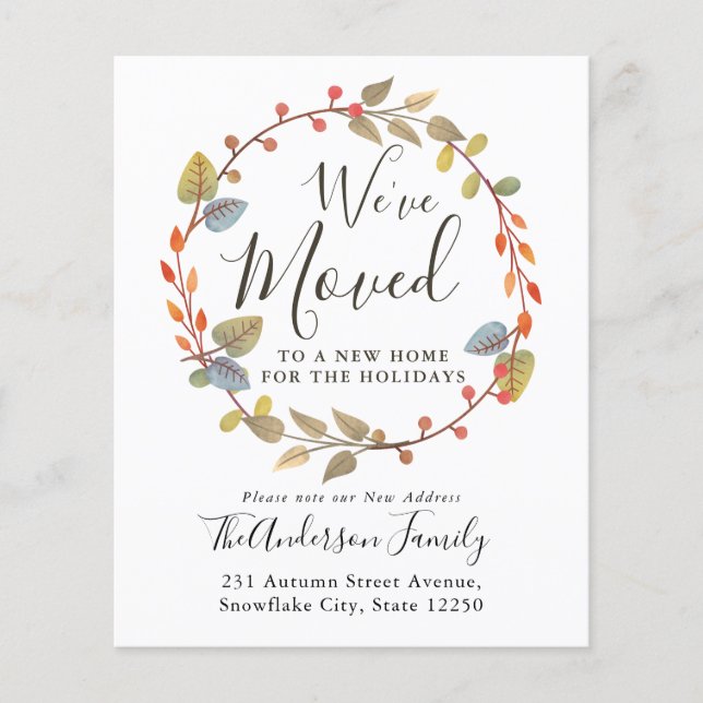 Fallkrans Vi Flyttat Helgdag Flytta Announgation (Framsida)