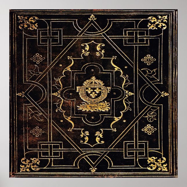 Fallläder i Vintage och Guld Poster (Framsidan)