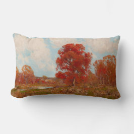 Falllandskap (Landsbygdsscenen på hösten) (Röda Tr Lumbarkudde