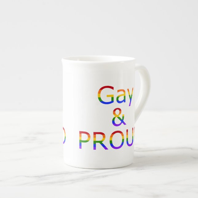 Fallln Gay och Proud Benporslin Mugg (Framsida höger)