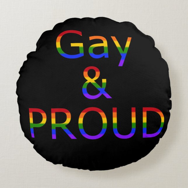 Fallln Gay och Proud Rund Kudde (Framsidan)