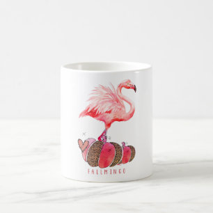 Fallmingo Flamingo Autumn Pumpkin Watercolor Kaffemugg