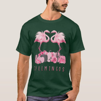 Fallmingo Pumpkin Watercolor Flamingo-vänner T Shirt