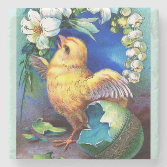 Falln A Glad påsk Chick Underlägg Sten (Framsidan)