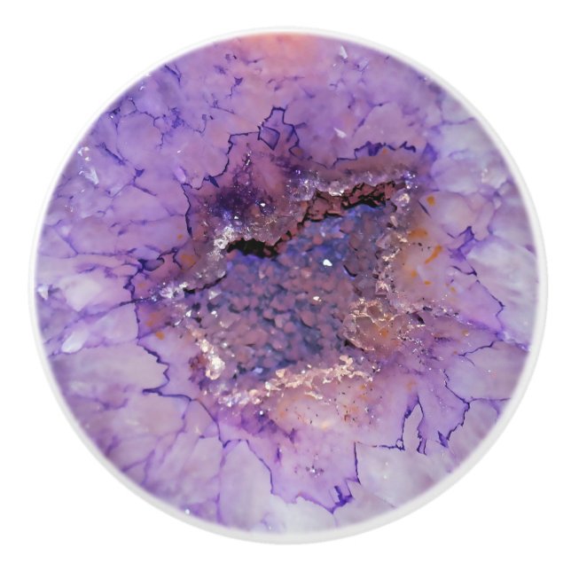 Falln Amethyst Geode Knopp (Framsidan)