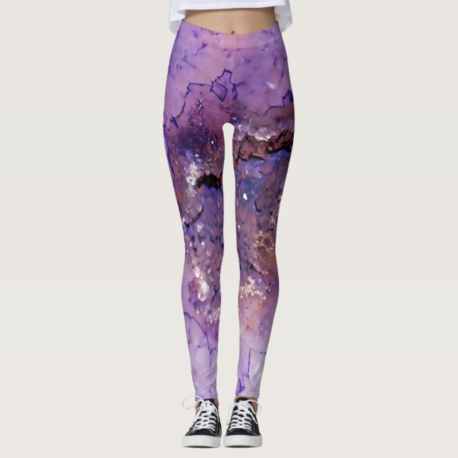 Falln Amethyst Geode Leggings (Framsida)