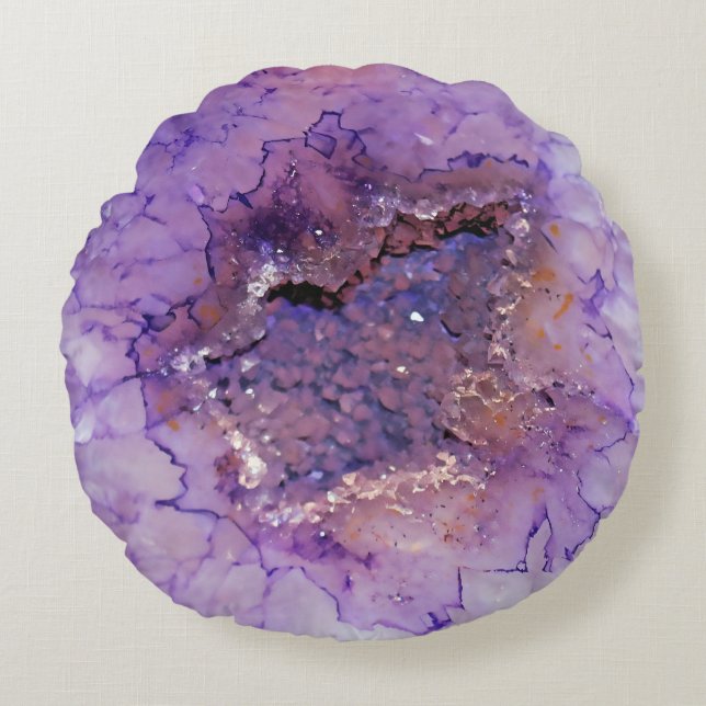 Falln Amethyst Geode Rund Kudde (Framsidan)