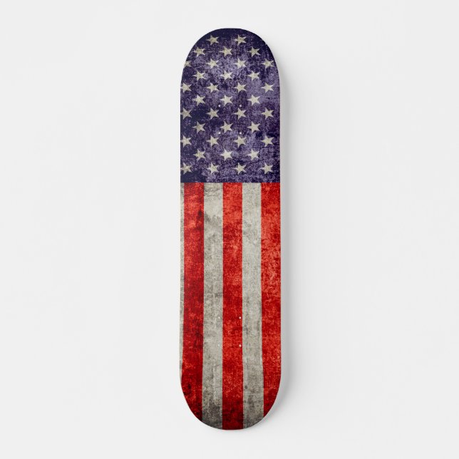 Falln antikvitetamerikanska flaggan skateboard bräda 19,5 cm (Framsida)