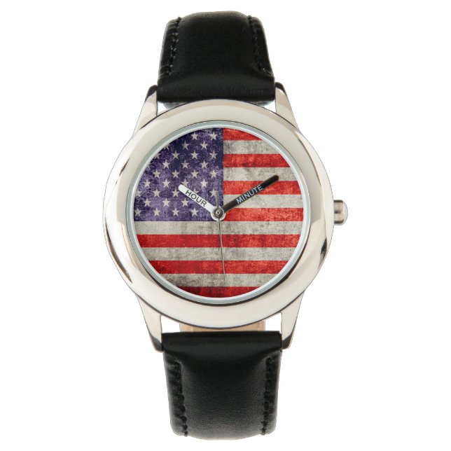 Falln Antique American Flagga Armbandsur (Framsida)