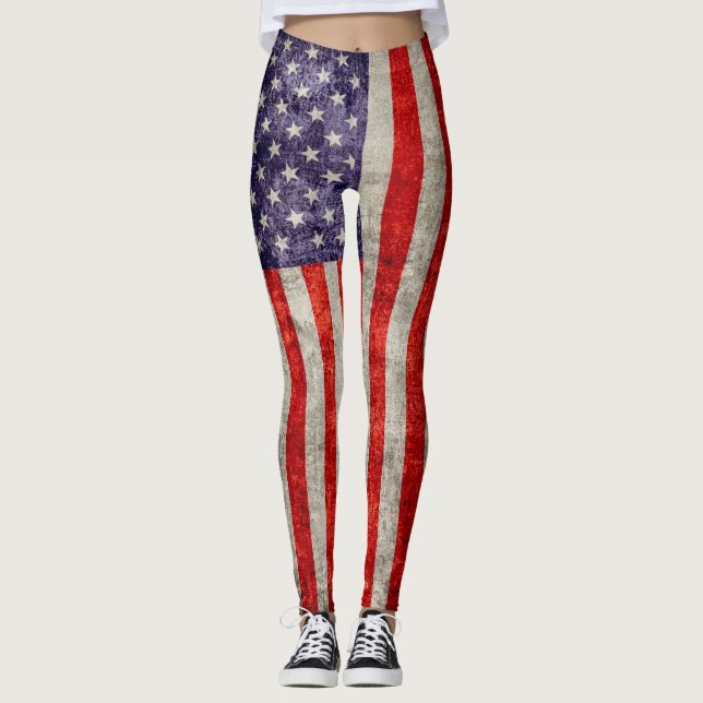 Falln Antique American Flagga Leggings (Framsida)