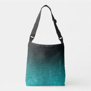 Falln Aqua & Black Glitter-övertoning Axelväska
